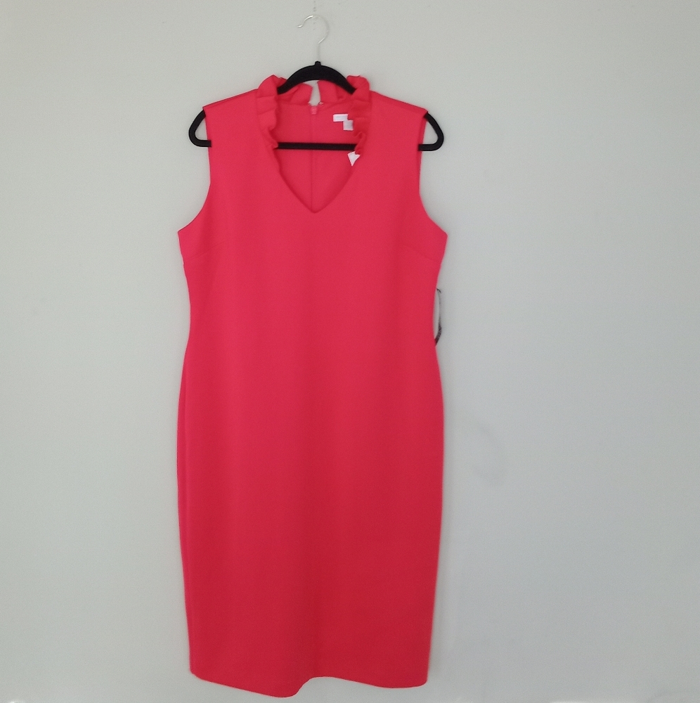 NY&CO RED RUFFLE SLEEVELESS DRESS SIZE XL
